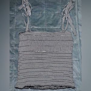 Black and White Ribbed Tank Top